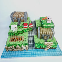 Load image into Gallery viewer, Minecraft village cake