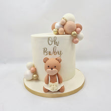 Load image into Gallery viewer, Baby Shower Cake with a teddy bear