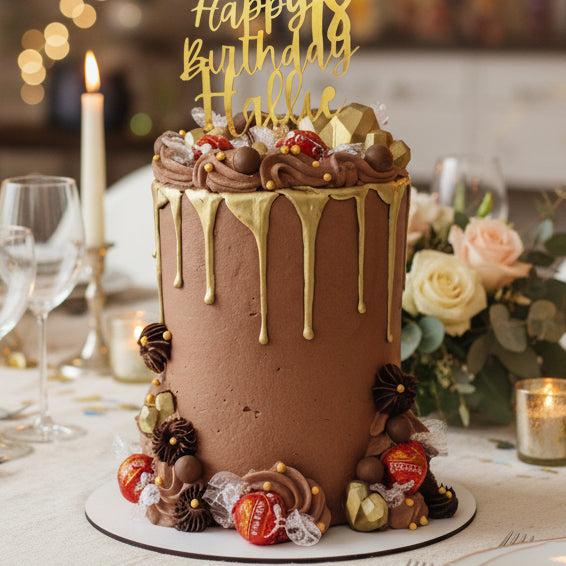 Luxury Chocolate Drip Birthday Cake – Lindor Celebration Cake