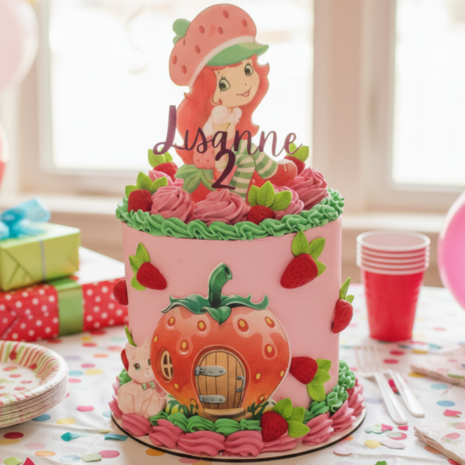 Strawberry Shortcake themed birthday cake made in Basildon Essex for kids party