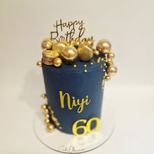 Load image into Gallery viewer, Birthday cake in navy blue