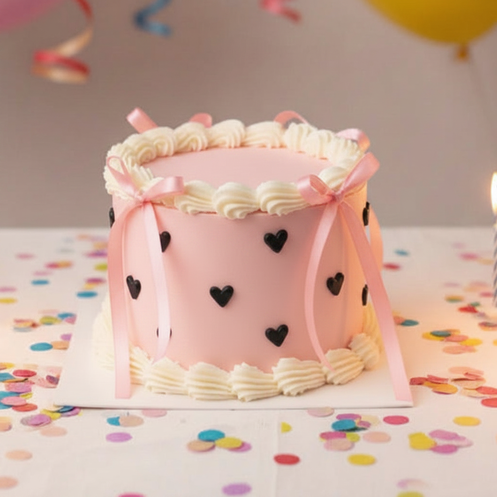Small Celebration Cake with Hearts