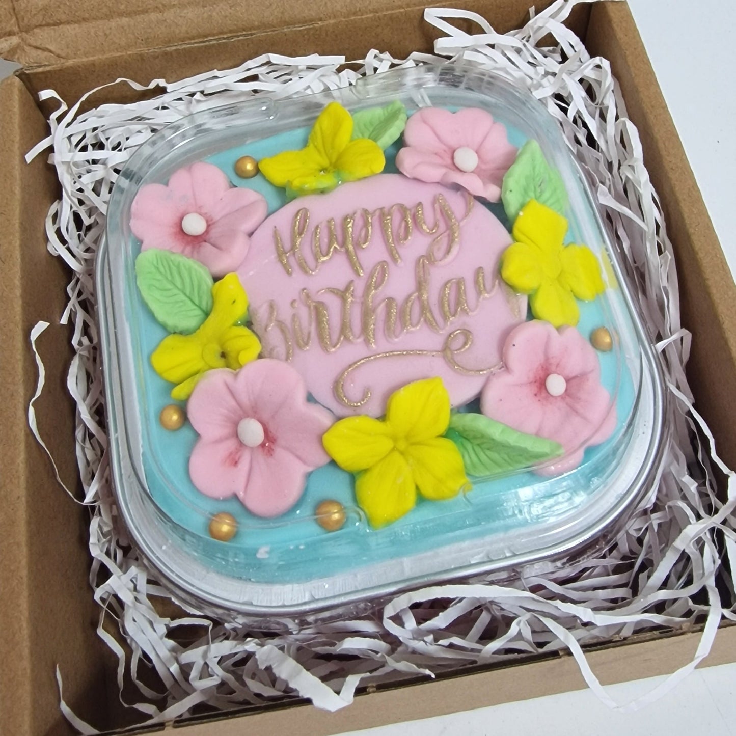 Floral Happy Birthday Mini Cake