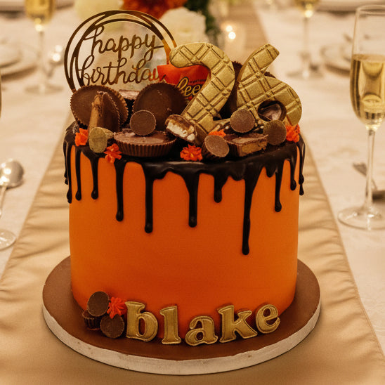 Peanut Butter Cake with chocolate sponge and peanut butter buttercream, handmade in Basildon Essex