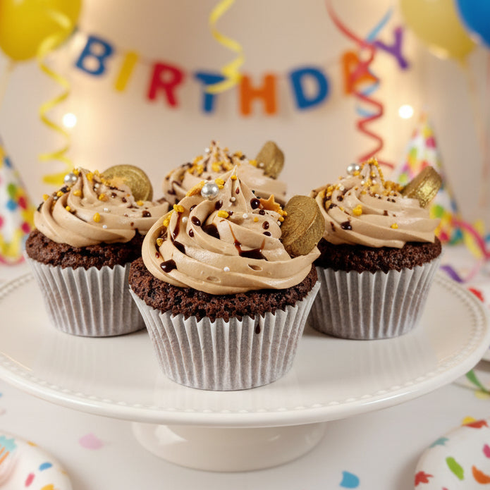 Chocolate cupcakes with orange chocolate buttercream for delivery in Basildon Essex