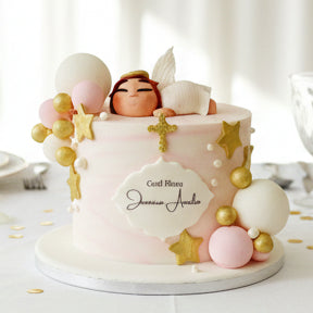 Christening angel cake made in Basildon Essex for baptism celebration