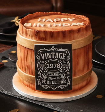 Whiskey Barrel Birthday Cake