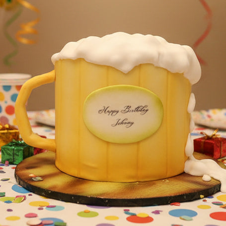beer glass birthday cake made in Basildon Essex