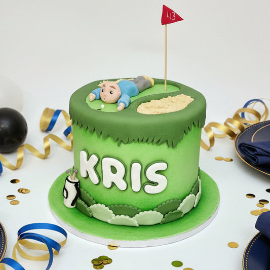 Golf themed birthday cake made in Basildon Essex for golf fan celebration