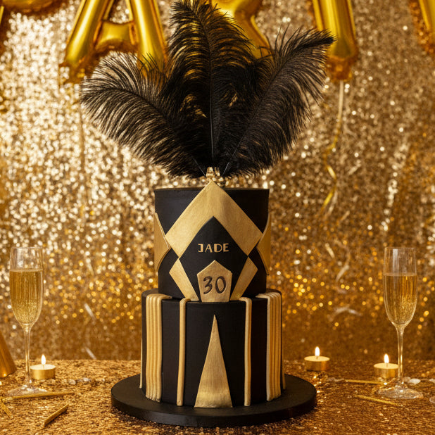 Great Gatsby themed birthday cake made in Basildon Essex