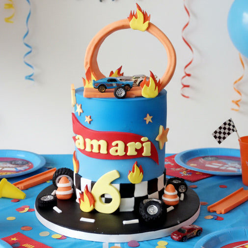 Hot Wheels themed birthday cake made in Basildon Essex for kids celebration