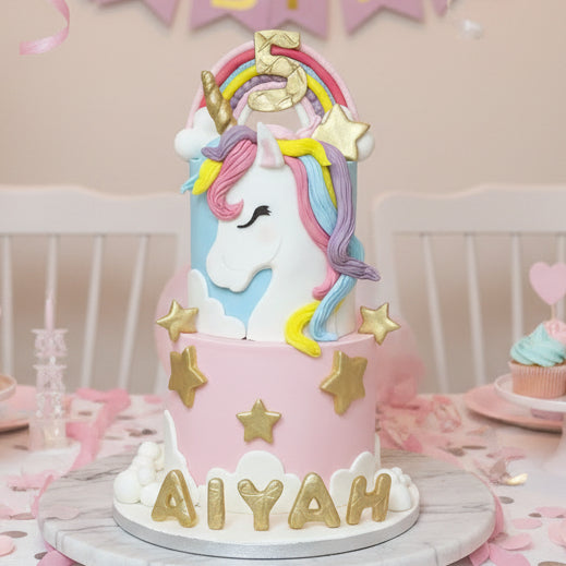 Unicorn birthday cake made in Basildon Essex for kids celebration