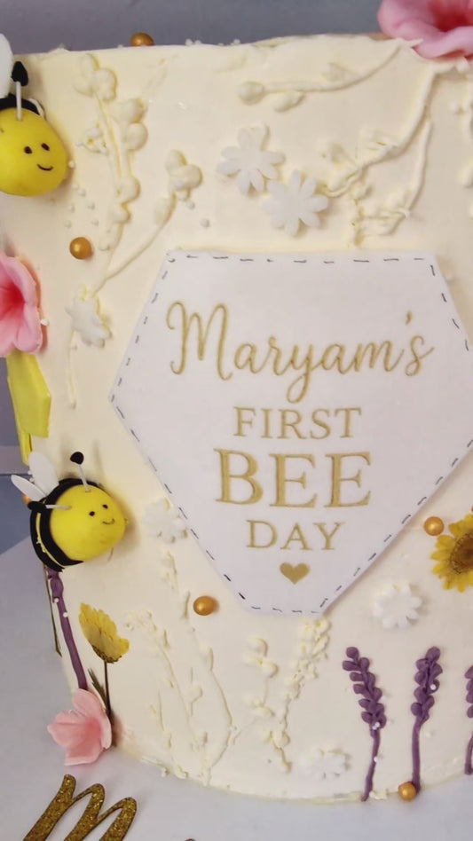 First Bee-Day Cake