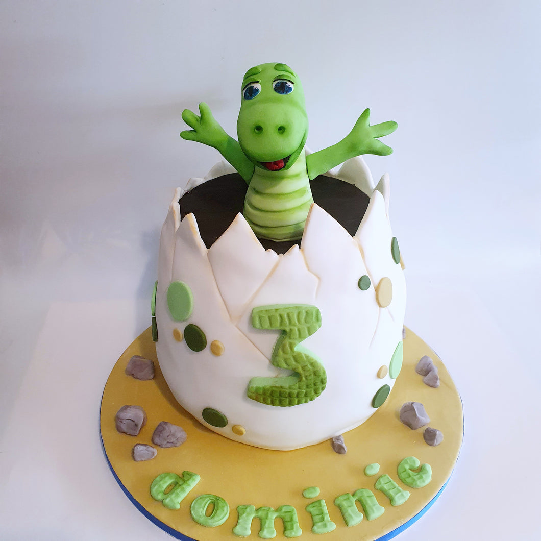 Dinosaur egg cake