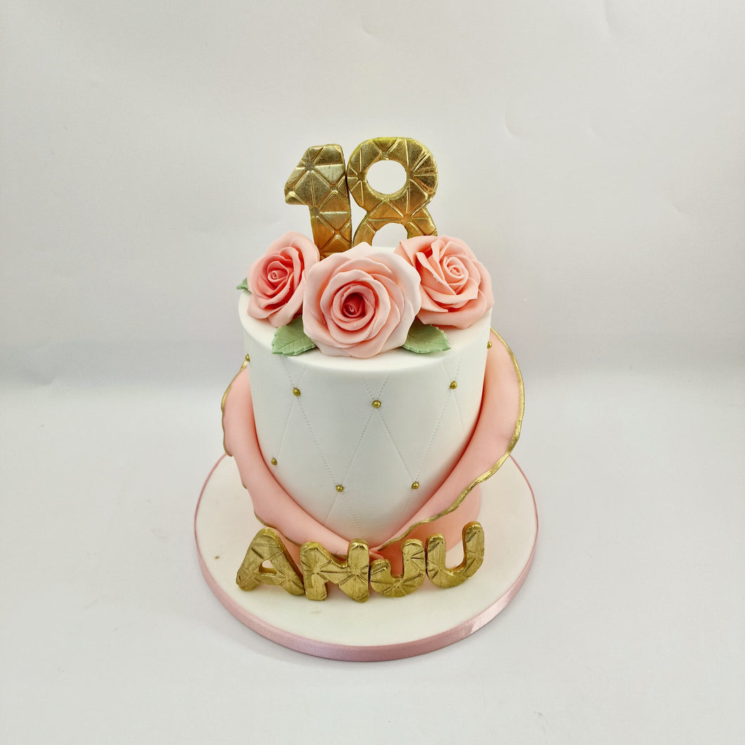 Birthday cake with roses