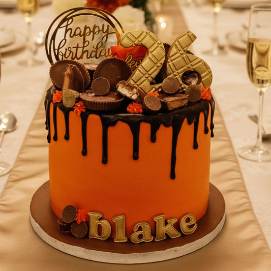 Peanut Butter Cake with chocolate sponge and peanut butter buttercream, handmade in Basildon Essex