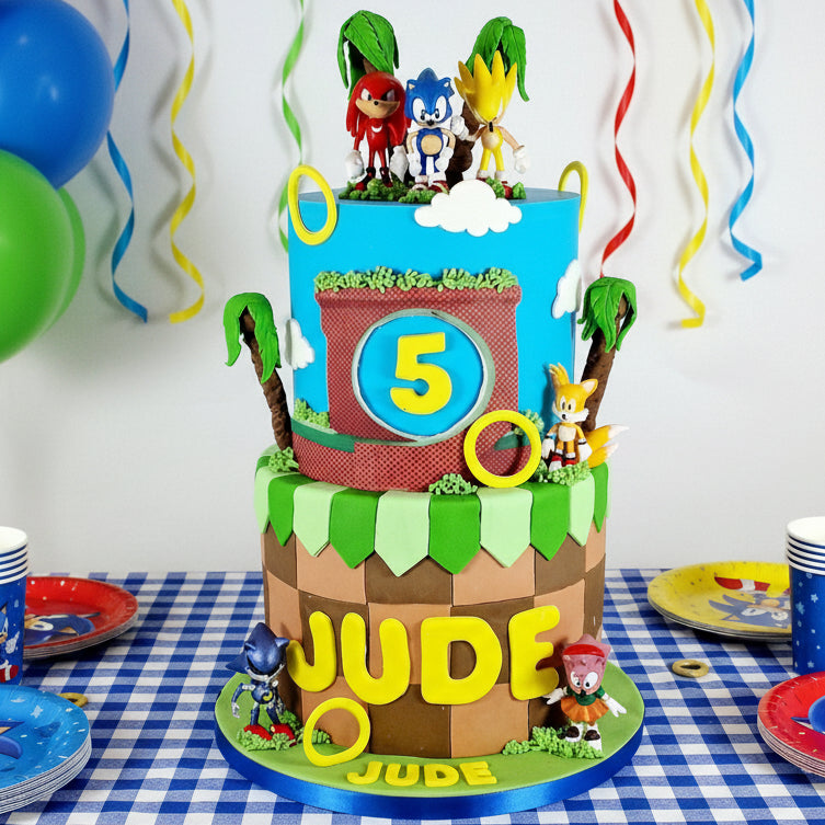 Sonic the Hedgehog birthday cake handmade in Basildon Essex
